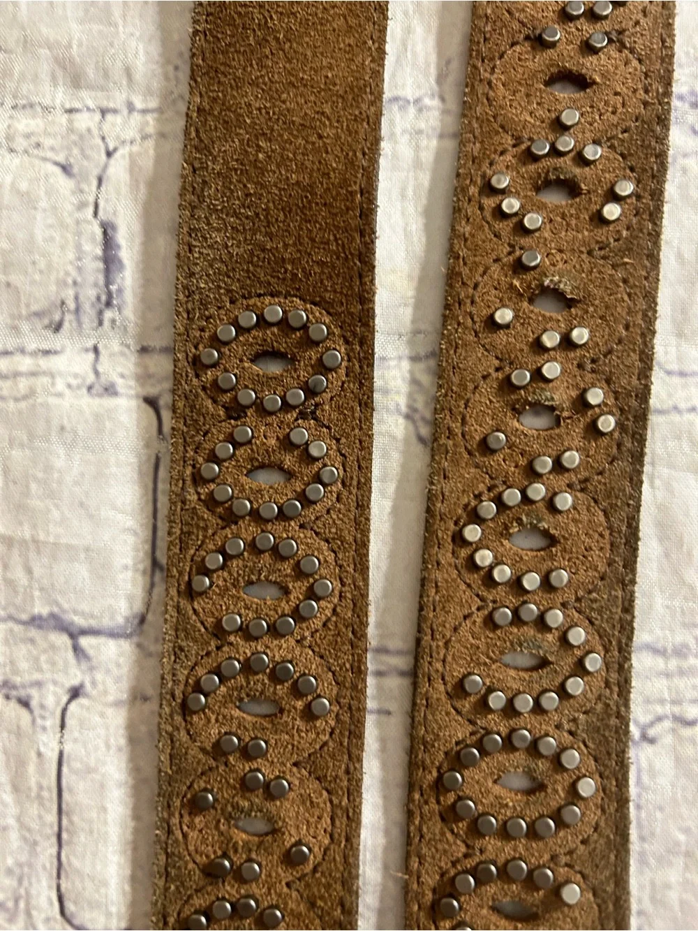 MAURICES WIDE RUST COLOR WOVEN BOHO BELT M/L & SUEDE STUDED BOHO AEO BELT